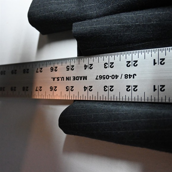 Vtg Foreman & Clark 40R Gray Stripe Flannel Mens‎ Sport Coat Suit Jacket - Picture 9 of 12